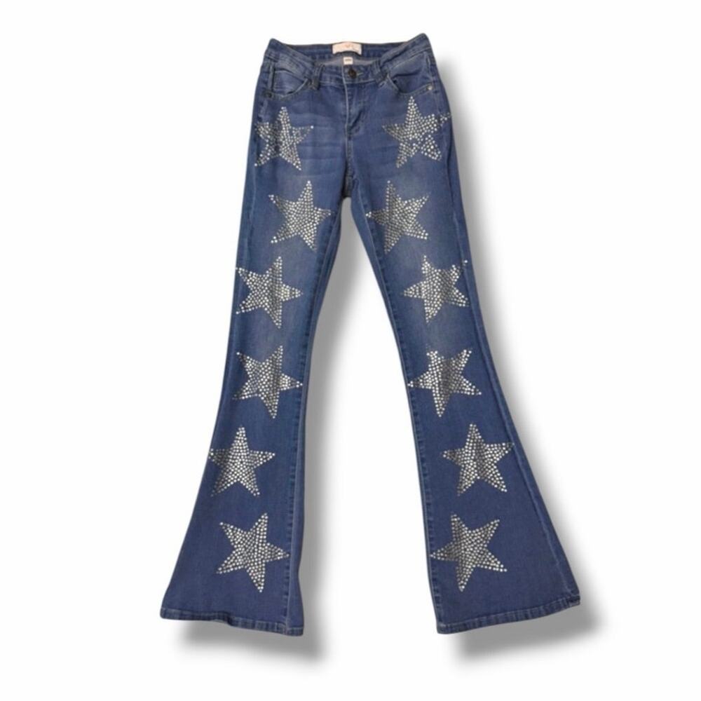 Austin Landing Western bling star bedazzled flare jeans size 0/24